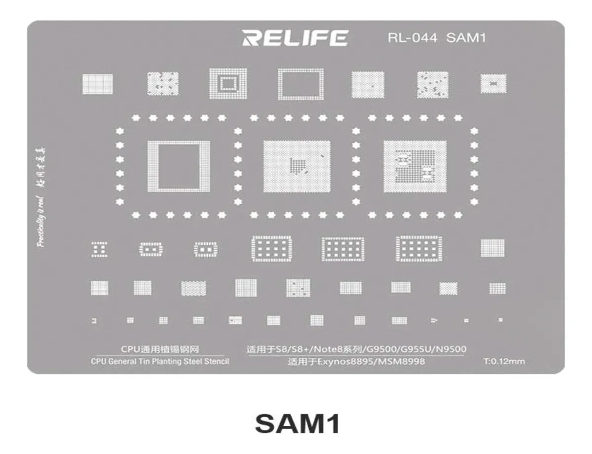 Stencil 0.12MM RELIFE RL-044 SAM1 Exynos8895 Qualcomm Snapdragon835/MSM8998 CPU