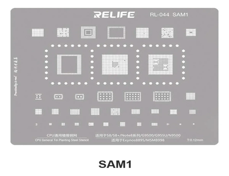 Stencil 0.12MM RELIFE RL-044 SAM1 Exynos8895 Qualcomm Snapdragon835/MSM8998 CPU