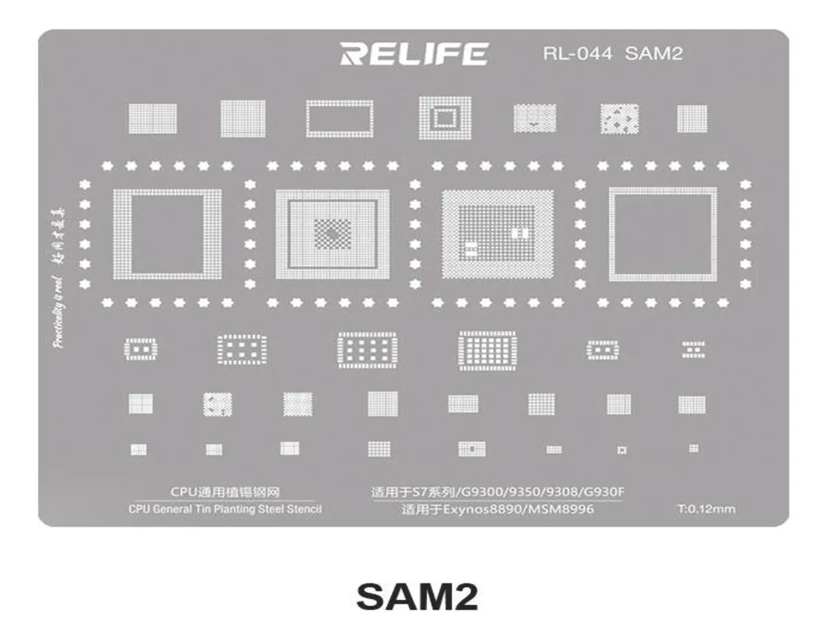 STENCIL 0.12MM RELIFE RL-044 SAM2 Exynos8890 Qualcomm Snapdragon 820/MSM8996 CPU