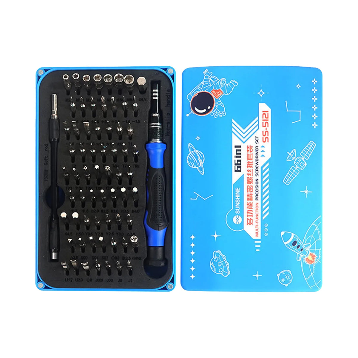 Set de Desarmadores Sunshine SS-5121 (66 en 1): Precisión Total en Formato Compacto