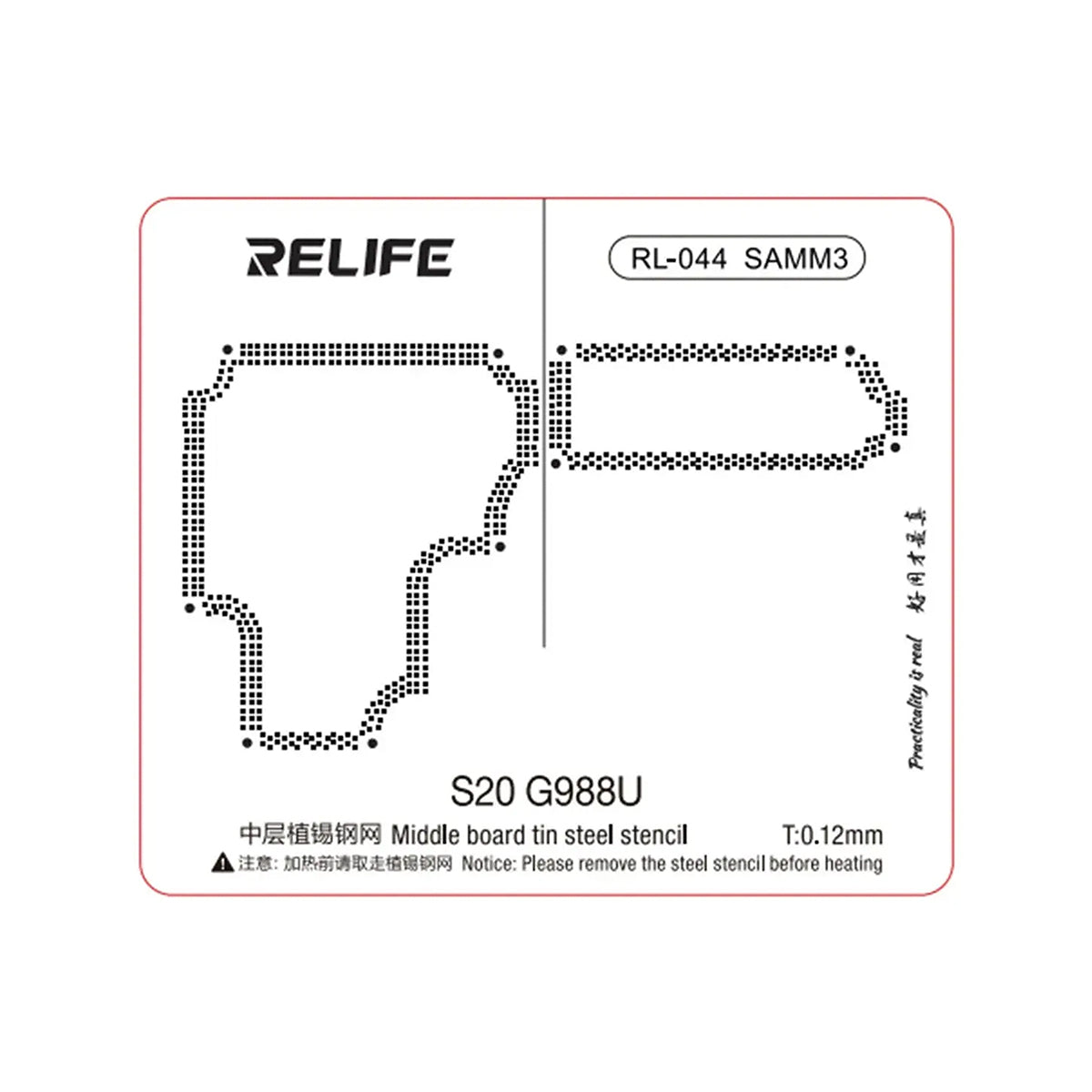 Stencil BGA Relife RL-044 para CPU de Móvil