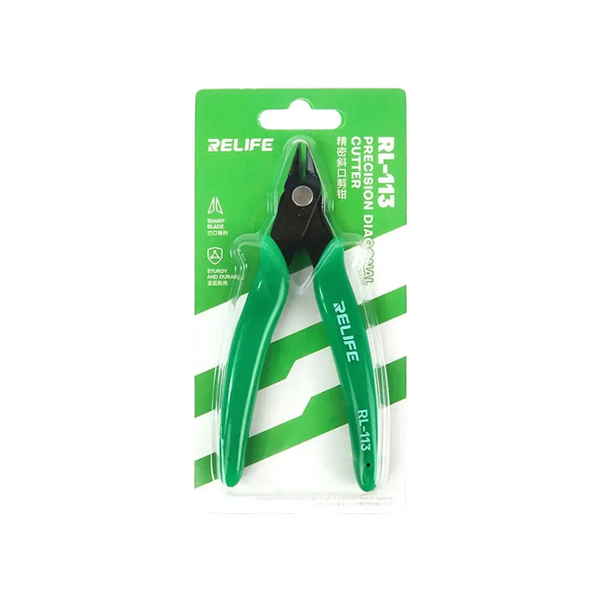 Pinzas diagonales de precisión Relife RL-113 verdes