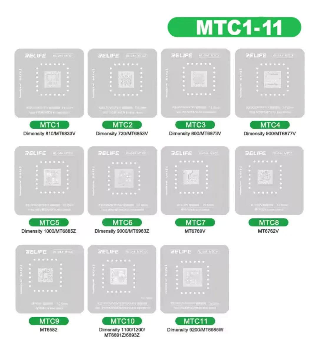Stencil Android 50 Piezas Relife RL-044