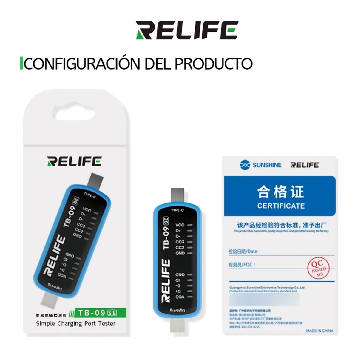 Probador de Puerto de Carga RELIFE TB-09 SE – ¡Diagnóstico Pro sin Abrir el Equipo!