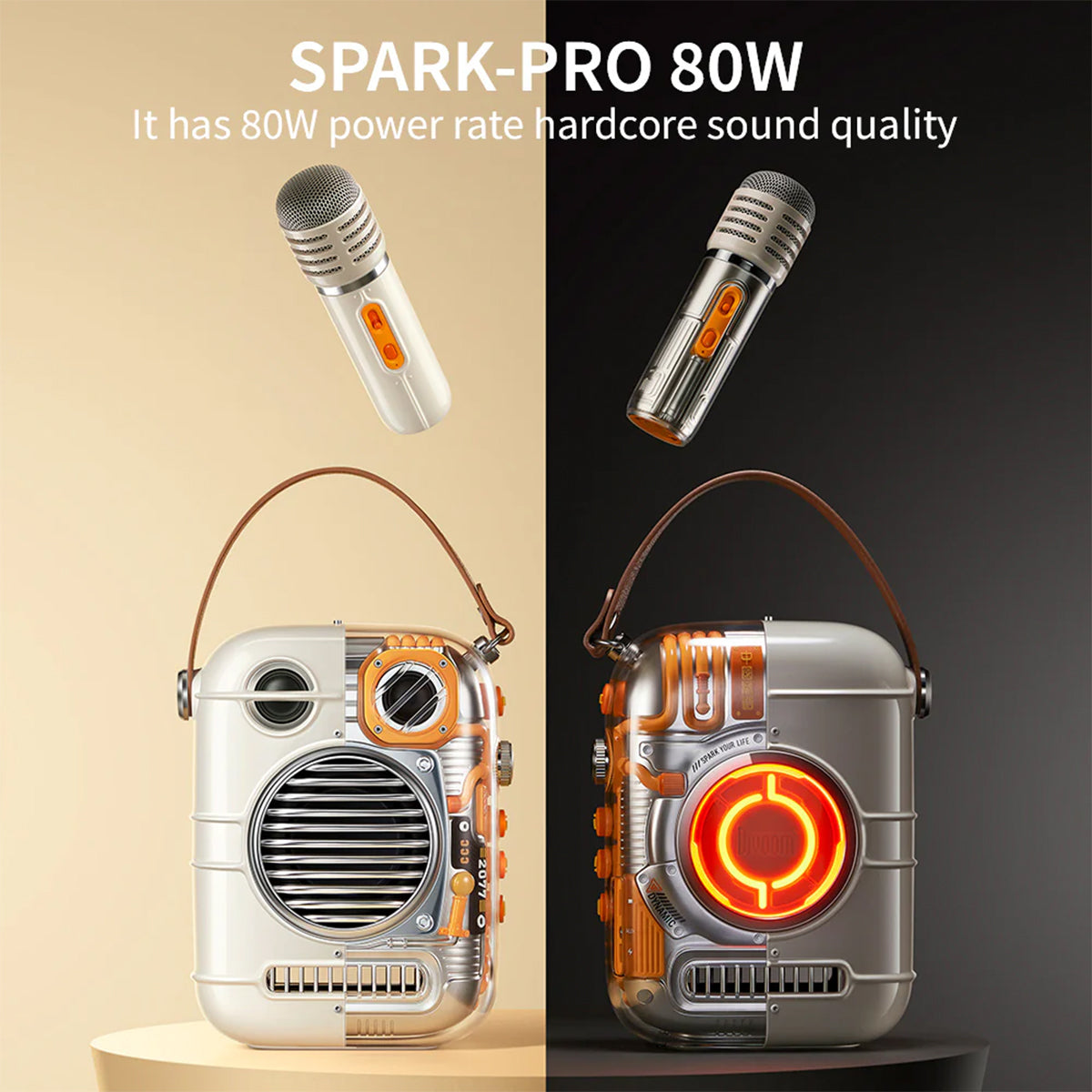 Divoom Spark-Pro – Altavoz Bluetooth de Alta Potencia & Sistema de Karaoke Pro