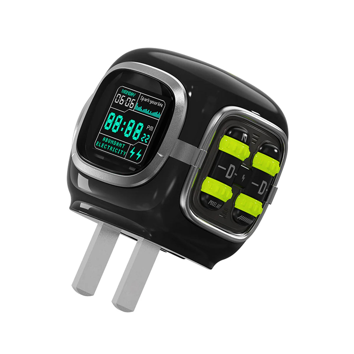 Cargador Divoom Dipow 35W GaN – Energía Inteligente con Estilo Retro