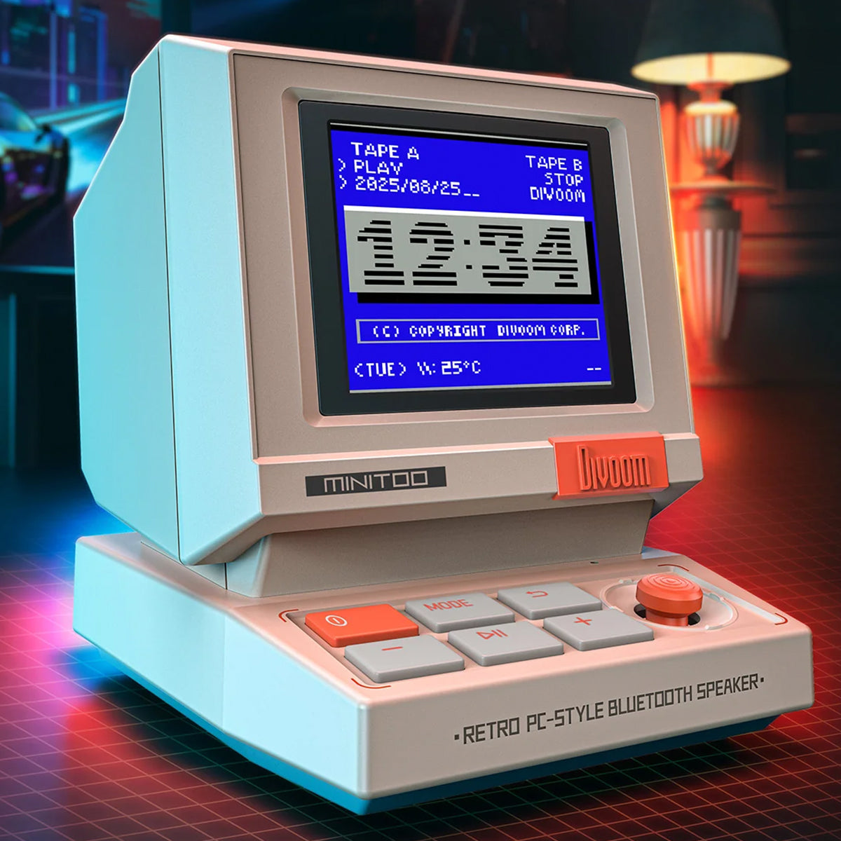 Divoom MiniToo – Altavoz Bluetooth Retro & Arte Digital Portátil