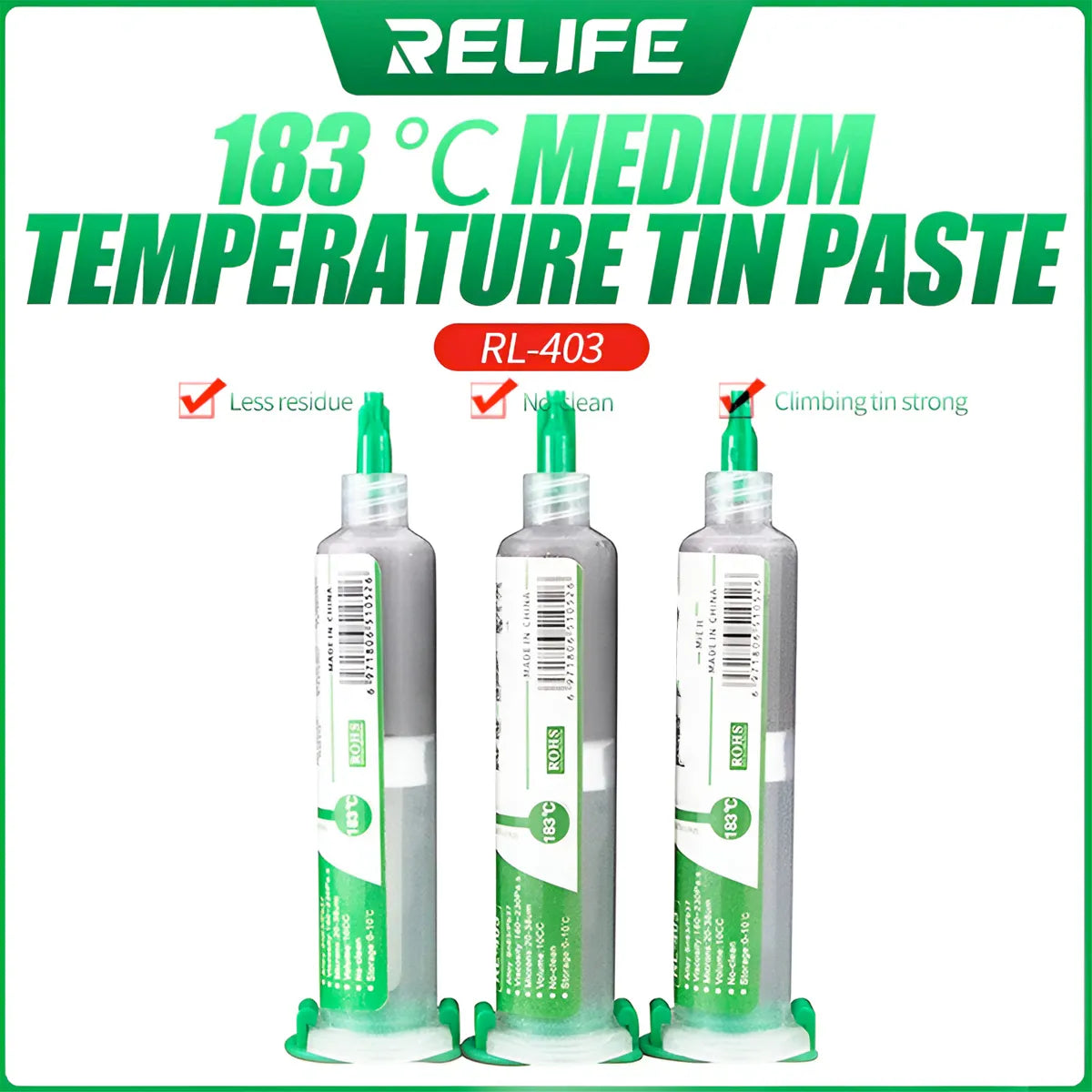 Pasta para Soldadura Relife RL-403 183 Grados 10cc