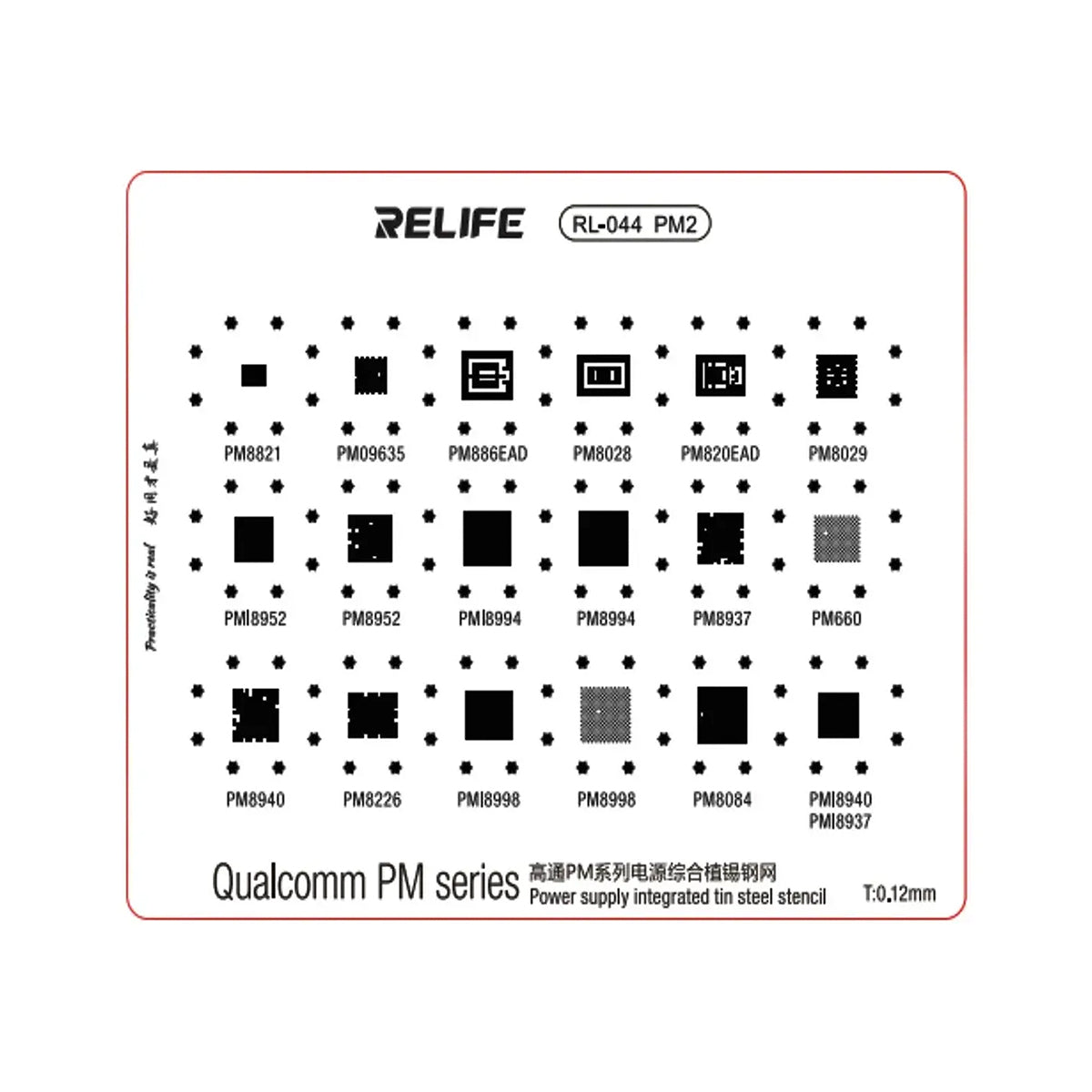 Stencil BGA Relife RL-044 para CPU de Móvil