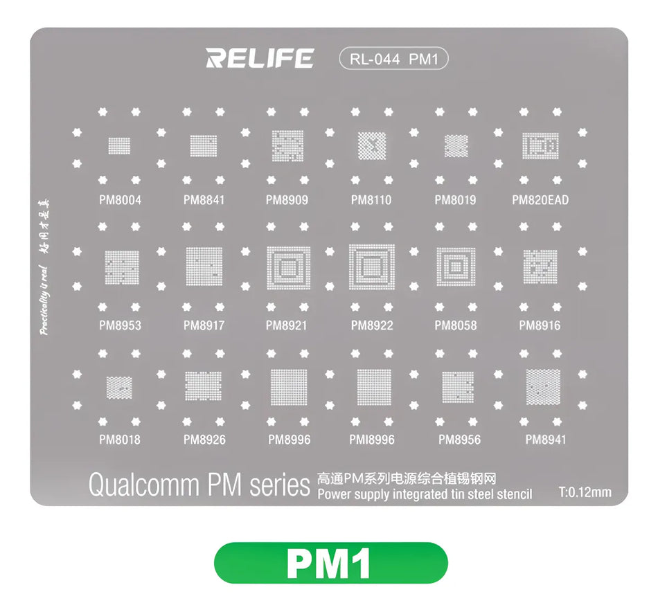 STENCIL 0.12MM Relife RL-044 PM1 Qualcomm series PM