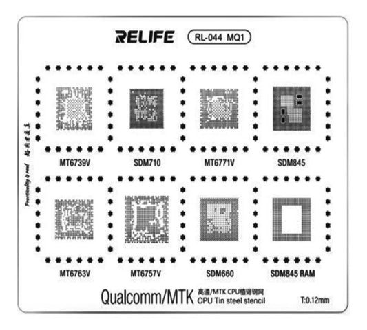 Stencil 0.12MM Relife RL-044 MQ1 Qualcomm MTK CPU