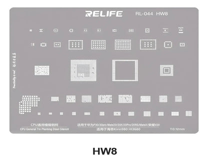 STENCIL 12.MM Relife RL-044 HW8 Kirin970/HI3680 CPU BGA