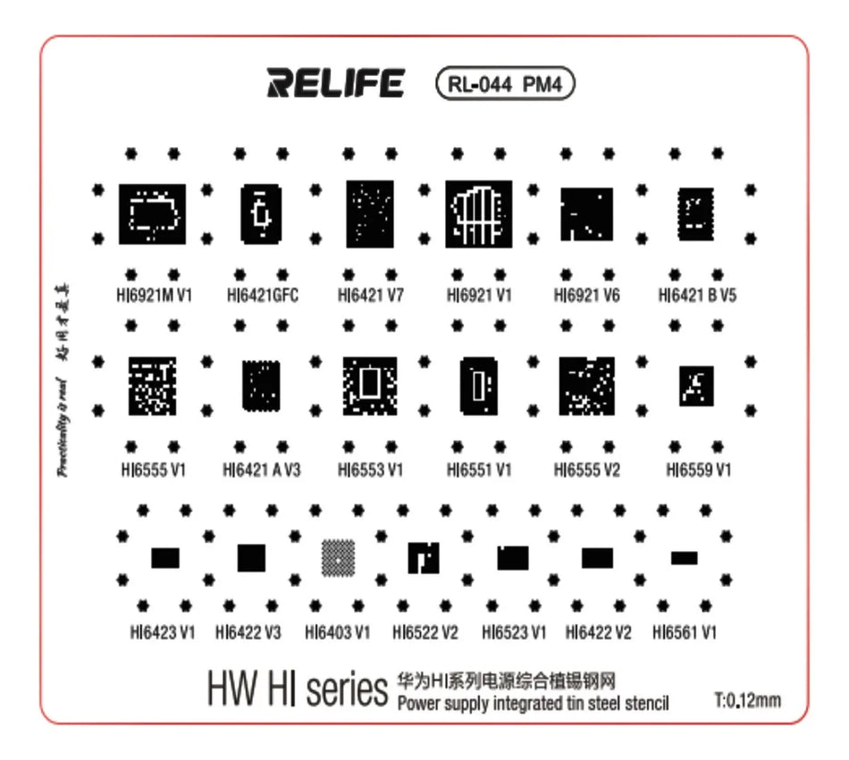STENCIL 0.12MM Relife RL-044 PM4 Huawei HI series