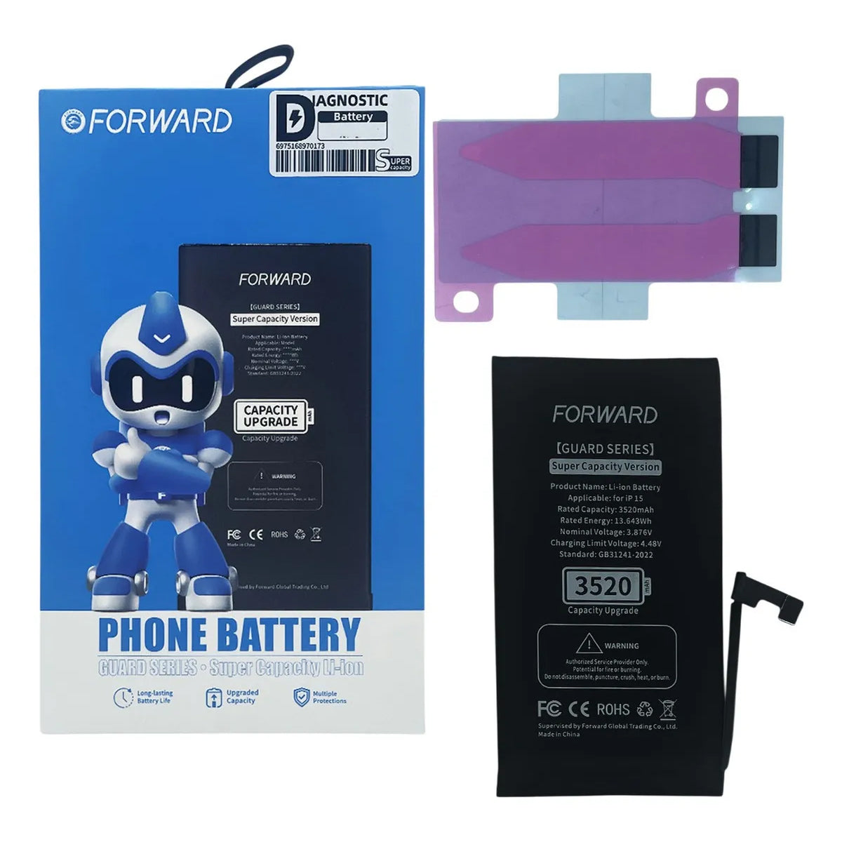 Batería Forward Premium Autoprogramable compatible con iPhone Serie 15