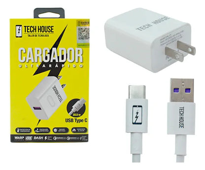 Cargador Tech House Ultra Rápido Tipo C - USB
