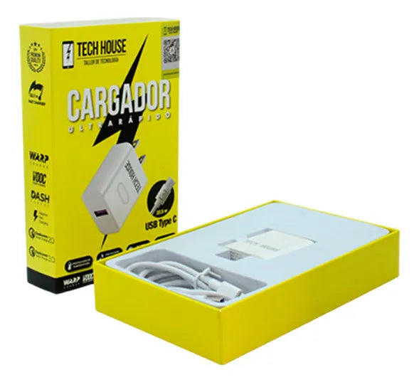 Cargador Tech House Ultra Rápido Tipo C - USB