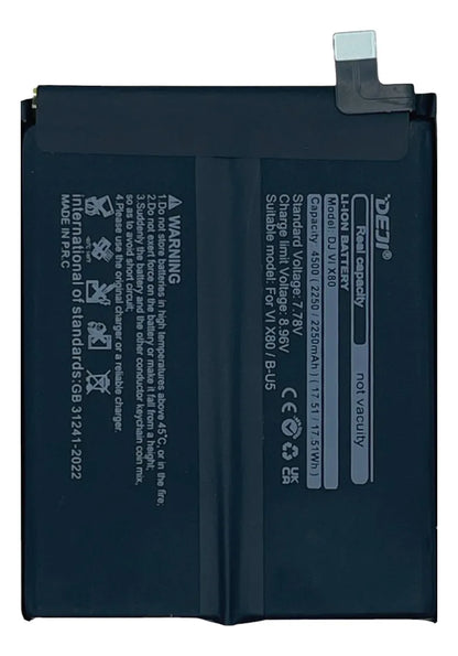 Bateria compatible con Vivo X80 B-U5 V2183A Deji