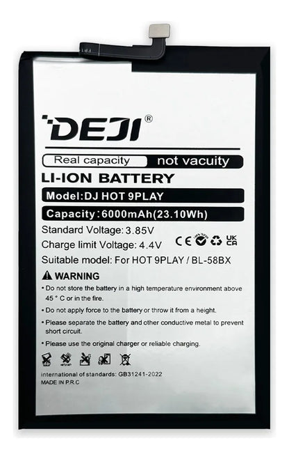 Bateria compatible con Infinix Hot 9 Play BL-58BX 6000mah