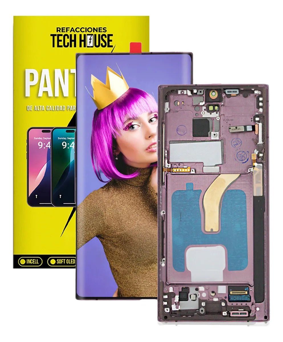 Pantalla con Marco compatible con Samsung S22 Ultra 5G