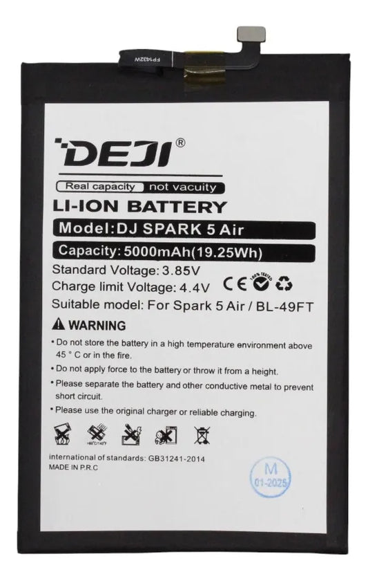 Batería compatible con Tecno Spark 5 Air BL-49FT Deji