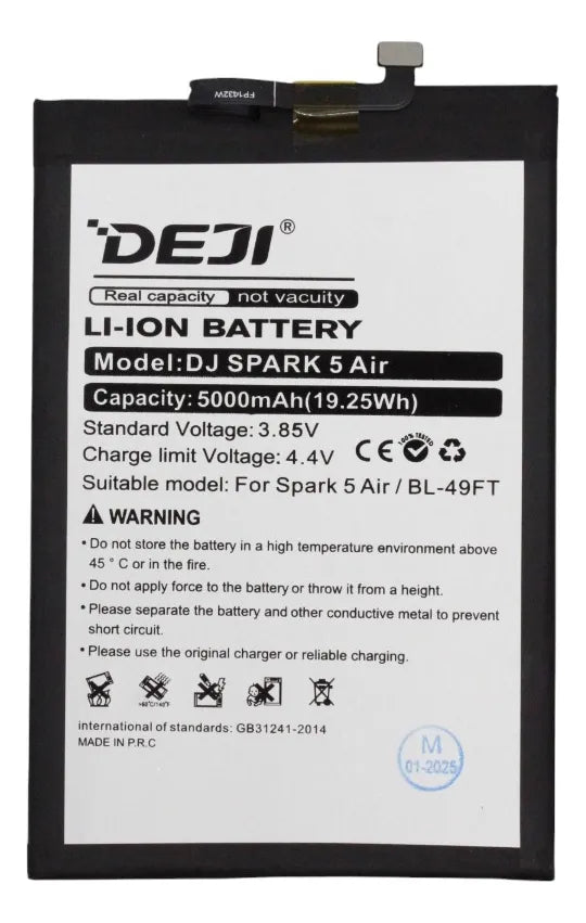 Batería compatible con Tecno Spark 5 Air BL-49FT Deji