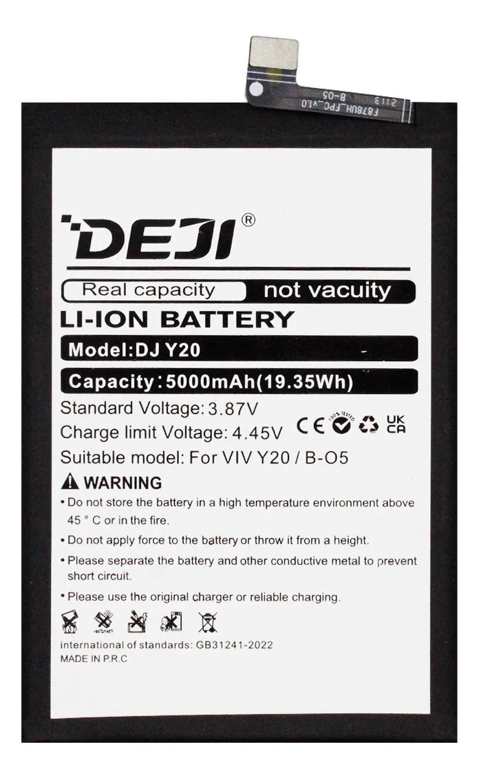 Batería compatible con Vivo Y20 B-05 Deji
