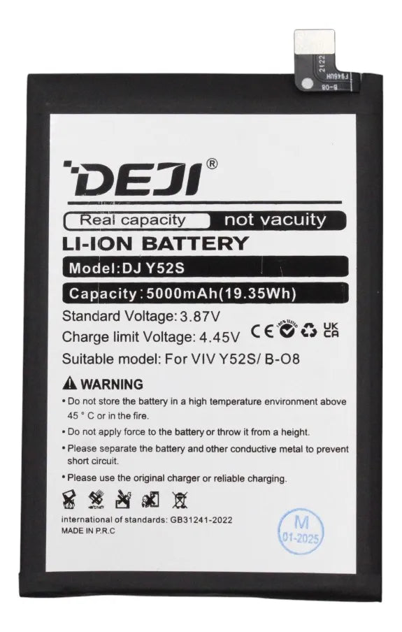 Batería compatible con Vivo Y52S B-08 Deji