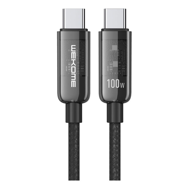 Cable de Carga Súper Rápido Wekome Vanguard Type-C a Type-C 100W (1m)