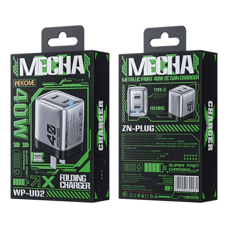 Cargador de 40W Ultra Rápido Tipo C Wekome