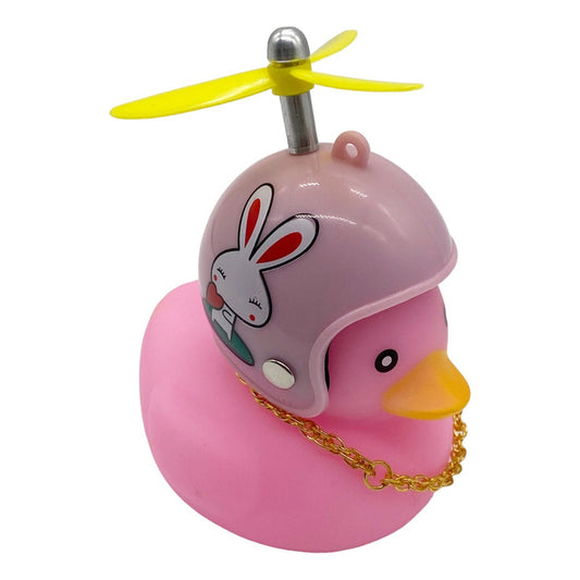 Patito Rosa Con Casco Para Moto Y Bicicleta Timbre Claxon