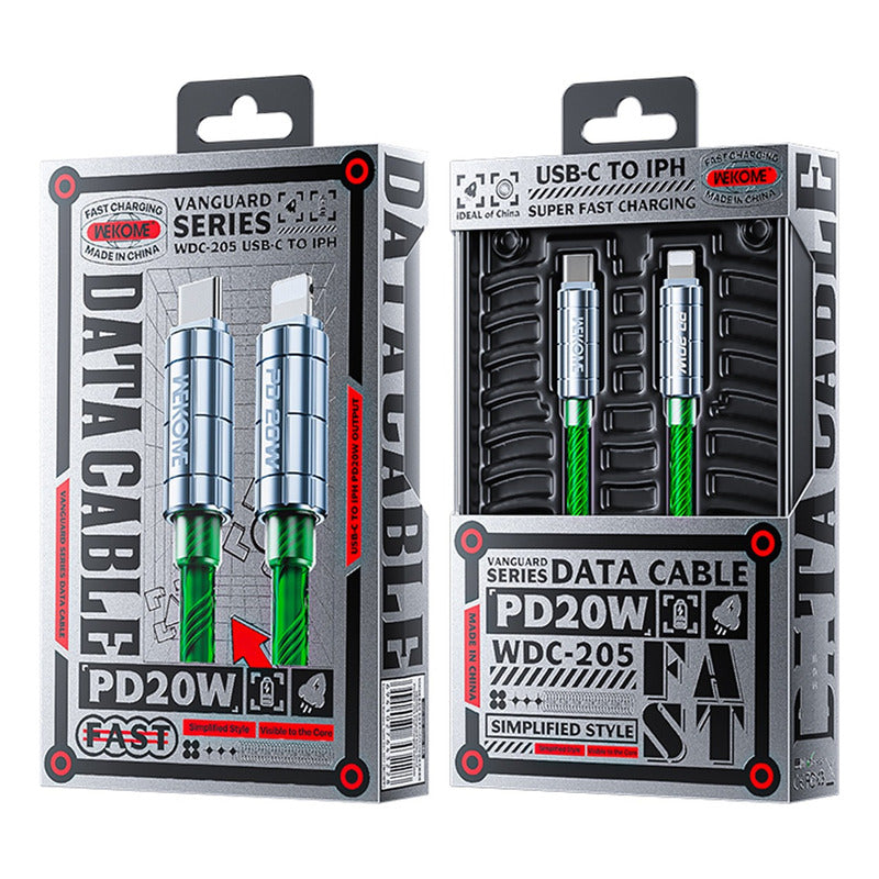 Cable de Carga Rápida PD Wekome Vanguard Aleación de Zinc 1m