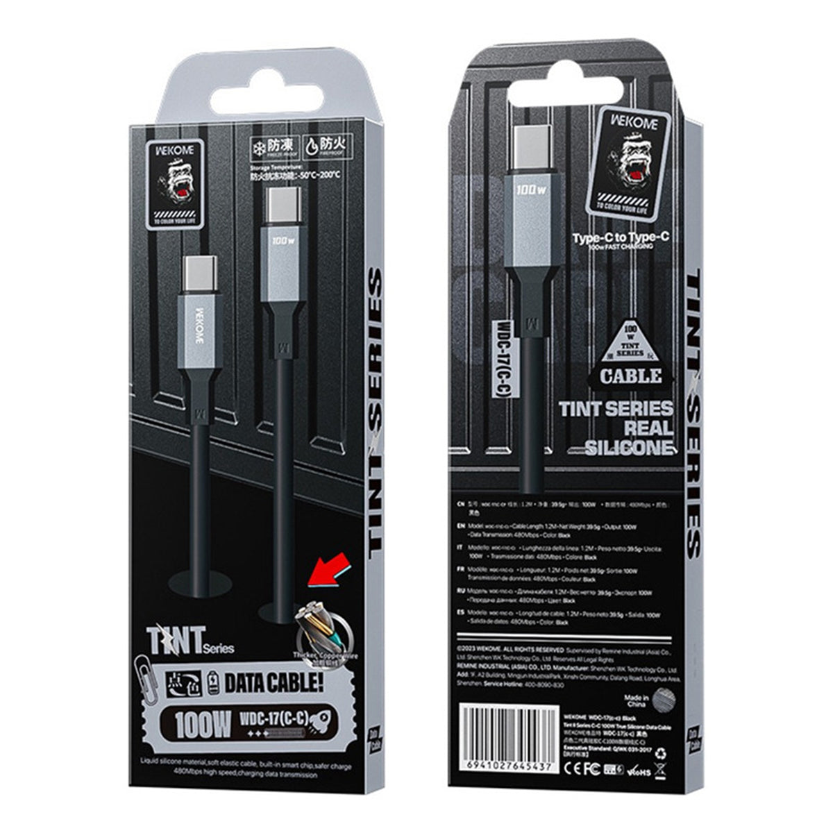 Cable de Datos de Silicona 100W Wekome Tint II