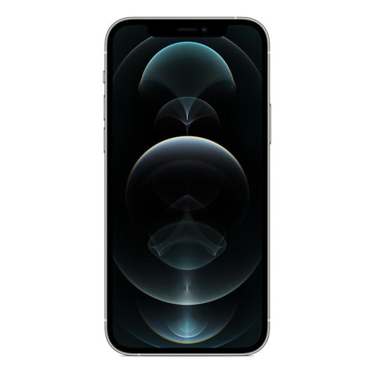 Frente al iPhone 12 Pro (128 GB) - Plata mostrando su pantalla OLED en alta resolución.
