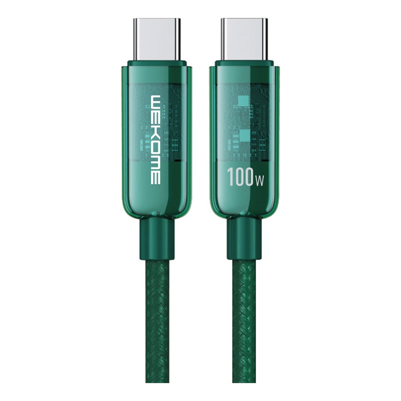 Cable de Carga Súper Rápido Wekome Vanguard Type-C a Type-C 100W (1m)