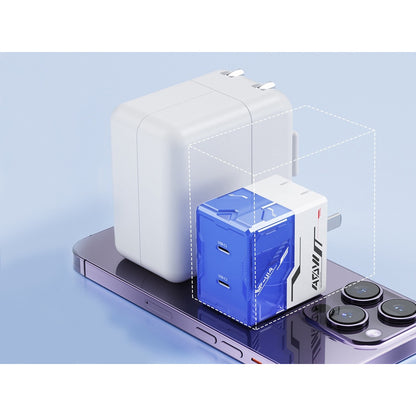 Cargador Gan De 40w Mecha Transparente Ultra Rápido