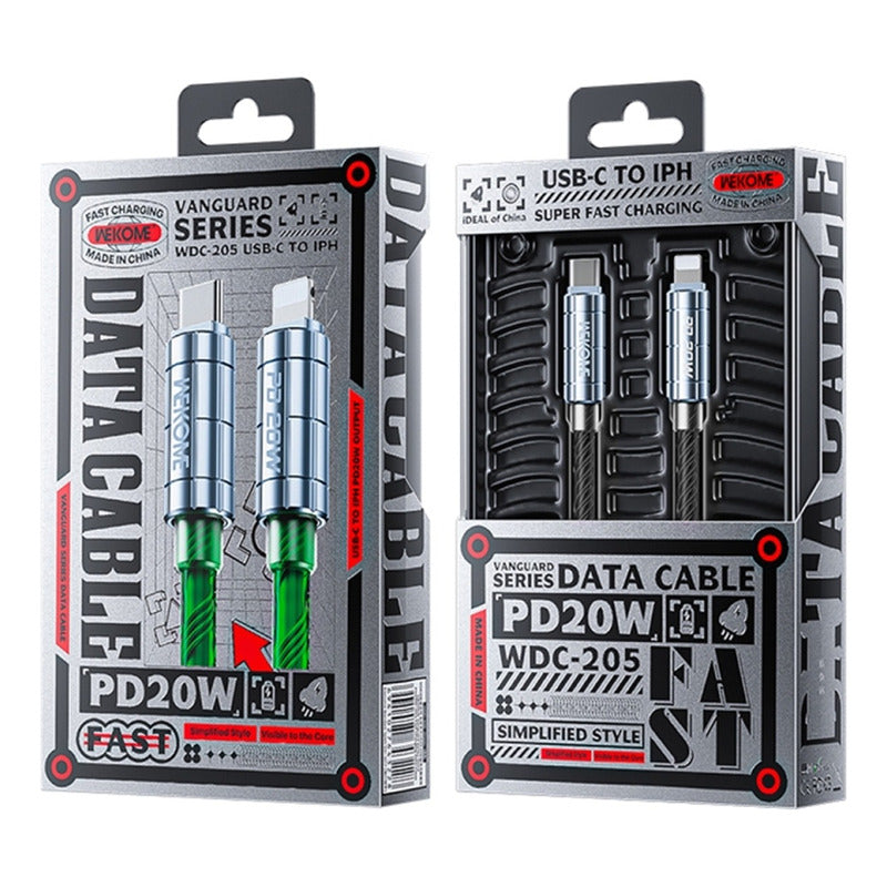 Cable de Carga Rápida PD Wekome Vanguard Aleación de Zinc 1m