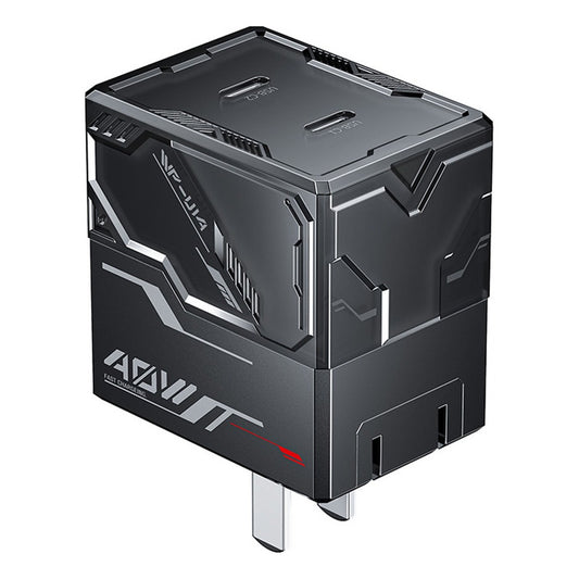 Cargador Gan De 40w Mecha Transparente Ultra Rápido