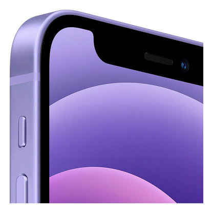 Comparativa visual de tipos de pantalla OLED en el Apple iPhone 12 Mini (128 Gb) - Morado, destacando la nitidez, brillo y contraste superior.