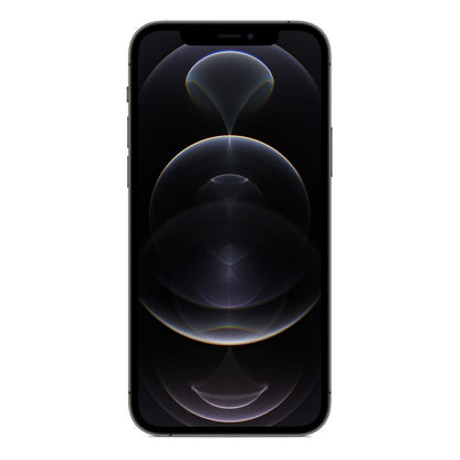 Vista frontal del Apple iPhone 12 Pro (256 Gb) - Grafito  mostrando su pantalla Super Retina XDR. 