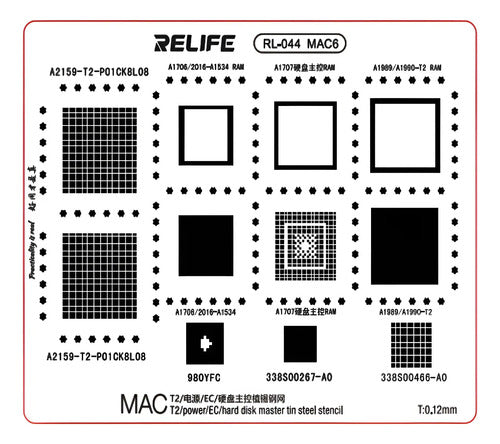 Stencil 0.12mm  Mact2/fuente De Alimentacion/ec Relife Mac6