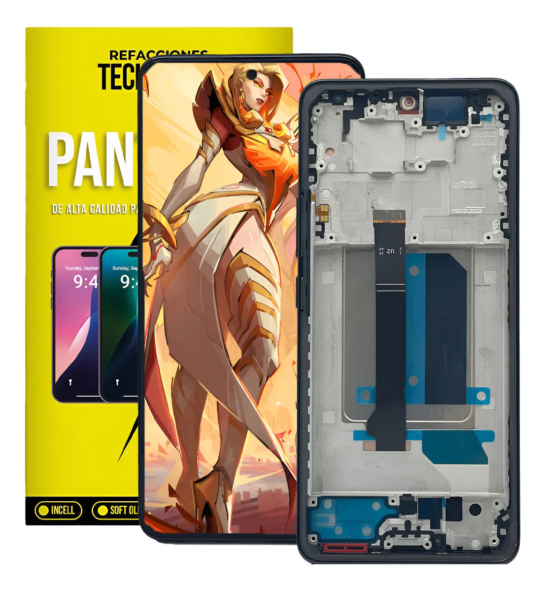 Pantalla compatible con Redmi Note 14 Pro Plus con Marco