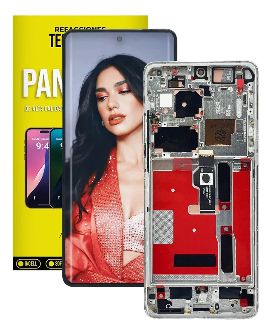 Pantalla compatible con Huawei P50 Pro Jad-lx9 con Marco Gold