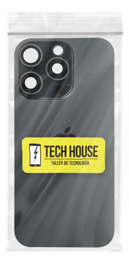 Tapa Trasera compatible con iPhone 16 Pro y Cristales Titanio Negro