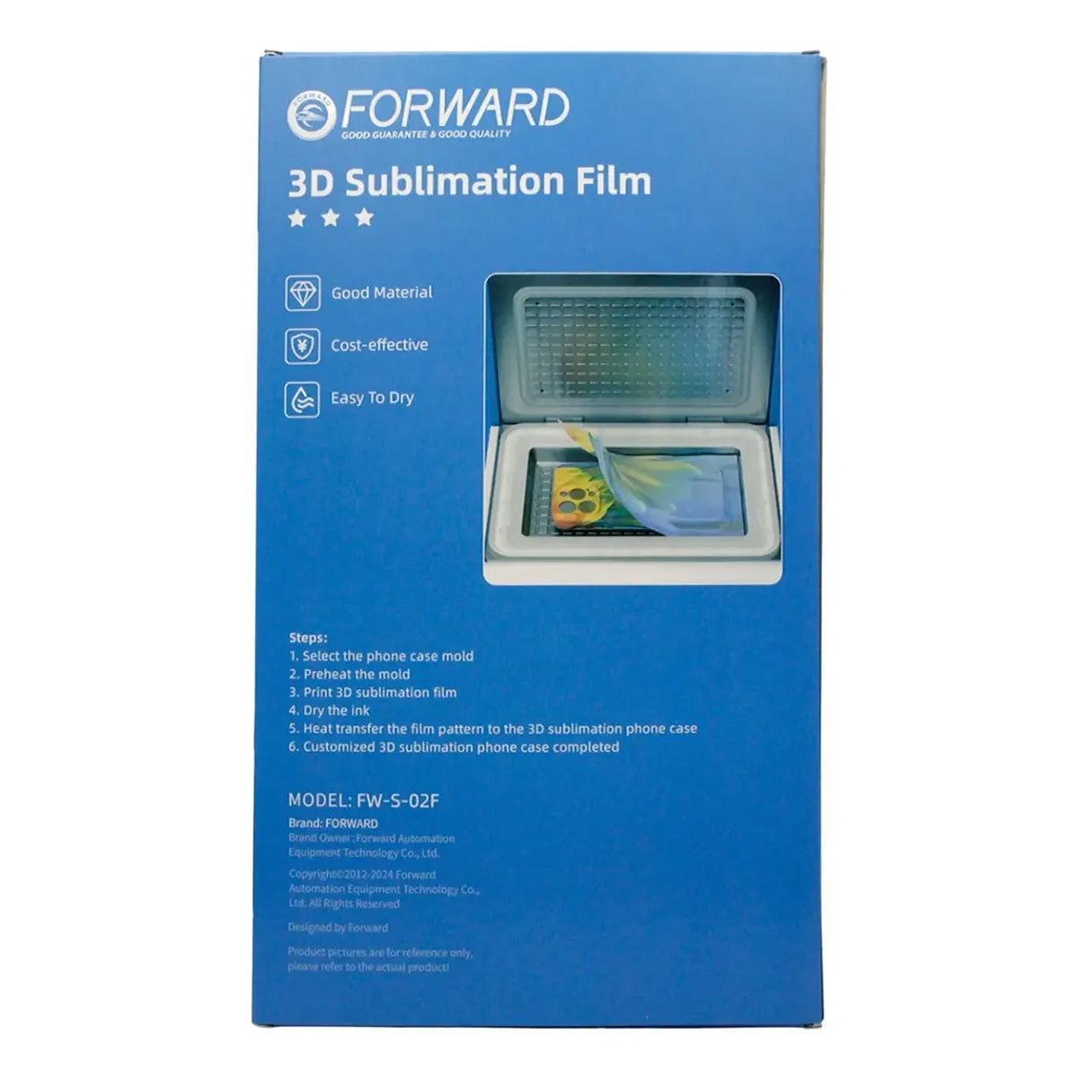 Paquete 50 piezas de Micas de Hidrogel Forward – Sublimación 3D (3 Estrellas)