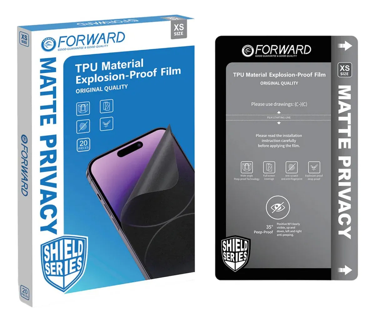 Paquete 20 Piezas Micas de Hidrogel Privacidad XS 7" Pulgadas