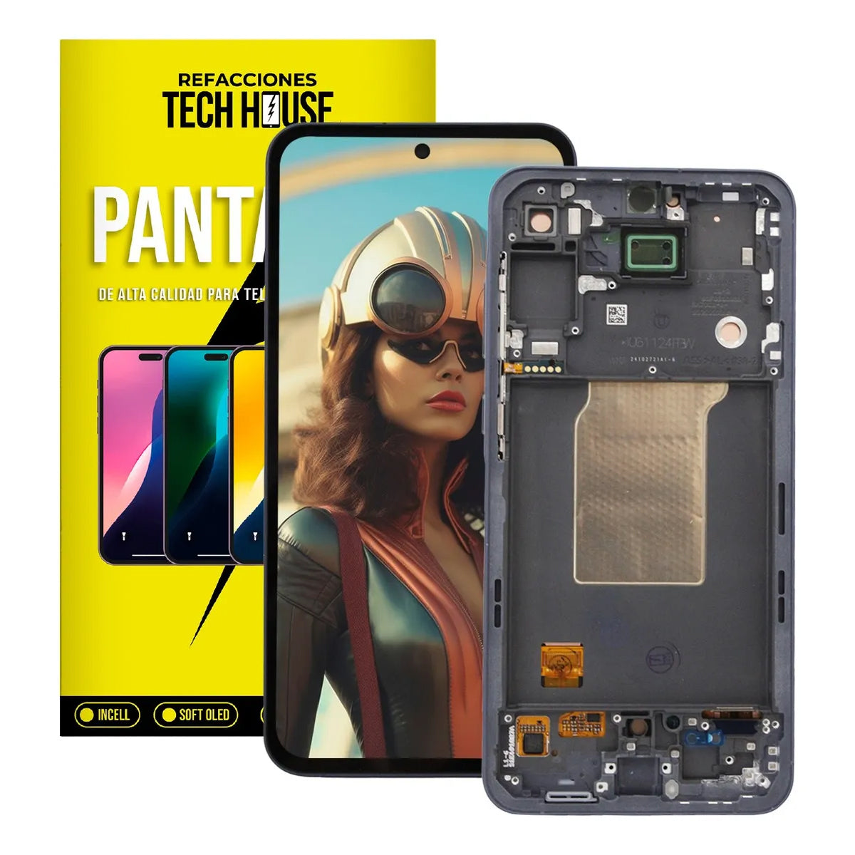 Pantalla compatible con Samsung A55 con Marco Amoled