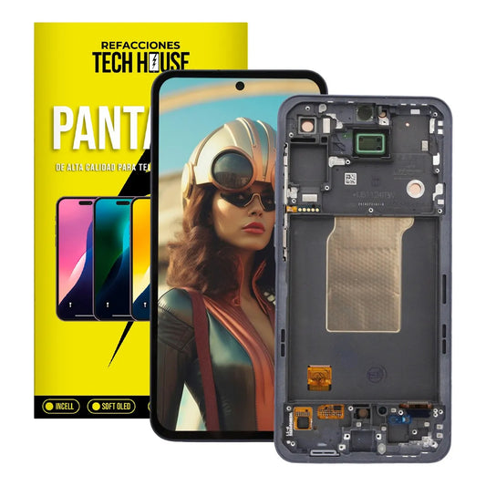 Pantalla compatible con Samsung A55 con Marco Amoled