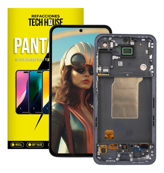 Pantalla compatible con Samsung A55 con Marco Amoled