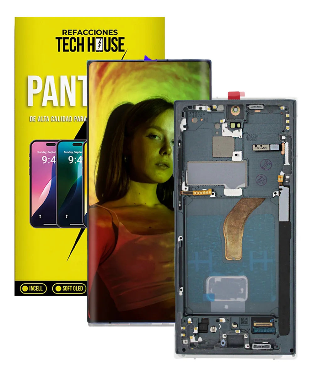 Pantalla con Marco compatible con Samsung S22 Ultra 5G