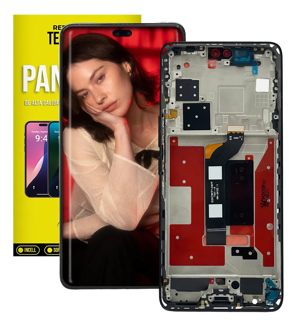 Pantalla compatible con Honor 200 Pro con Marco (Amoled)